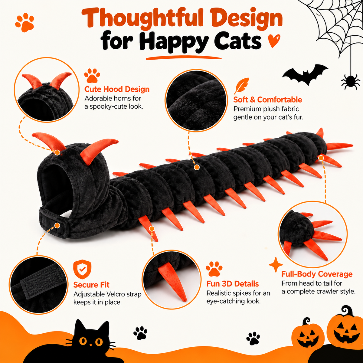 Halloween Cat Centipede Outfit